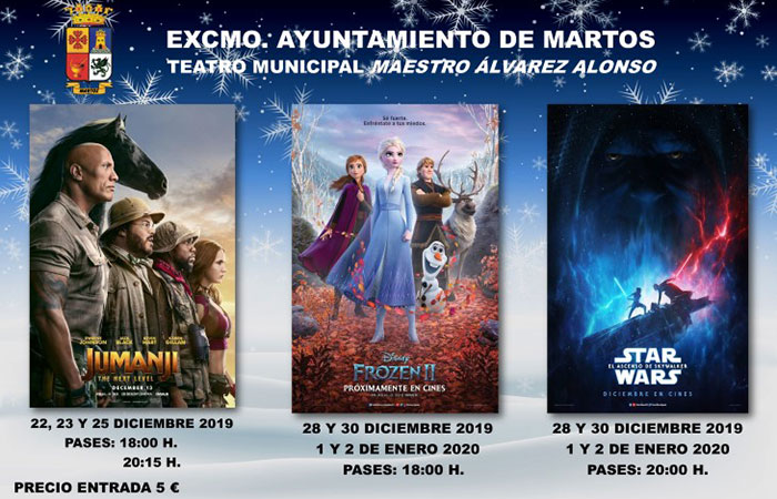 Cartelera de cine durante la Navidad 2019-2020 en Martos