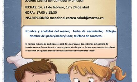 El Ayuntamiento de Martos convoca una nueva edición del Taller de Cocina Saludable para menores