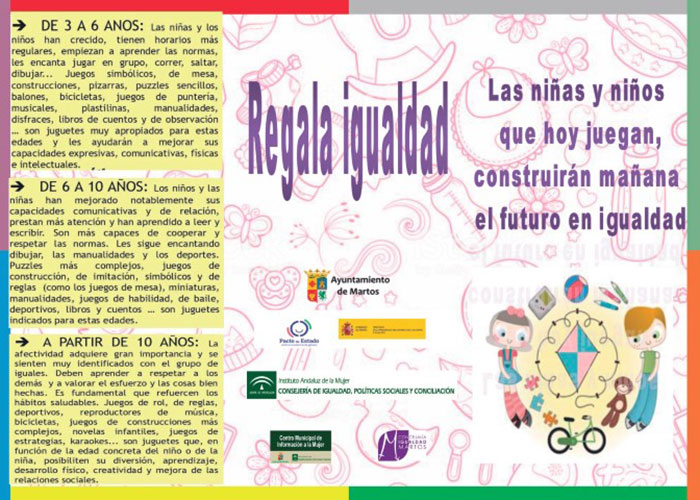 El Ayuntamiento de Martos ofrece un decálogo de propuestas para elegir Juguetes no sexistas y no violentos
