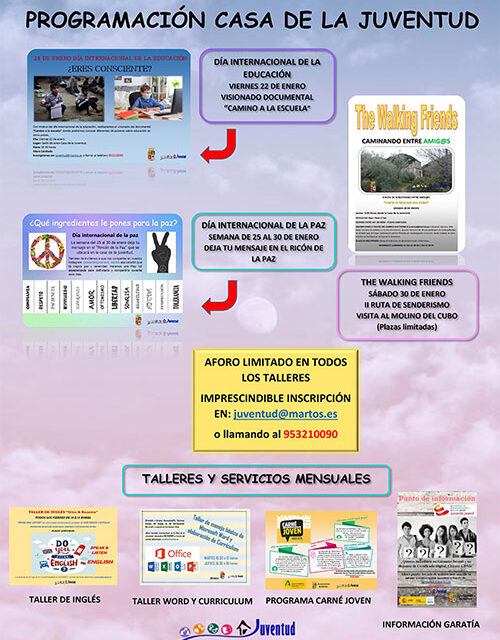 Una nueva ruta ‘The Walking Friends’ y la creación del ‘rincón de la paz’, entre las actividades organizadas por Juventud