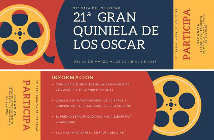 Cultura organiza la 21 edición de «La Gran Quiniela de los Oscar»