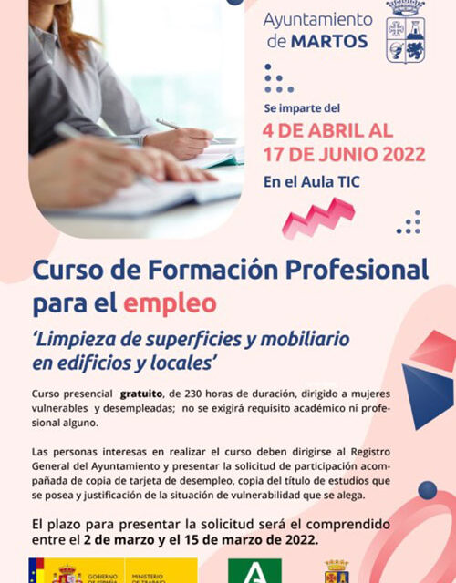 El Ayuntamiento de Martos pone en marcha una serie de cursos de formación para el empleo